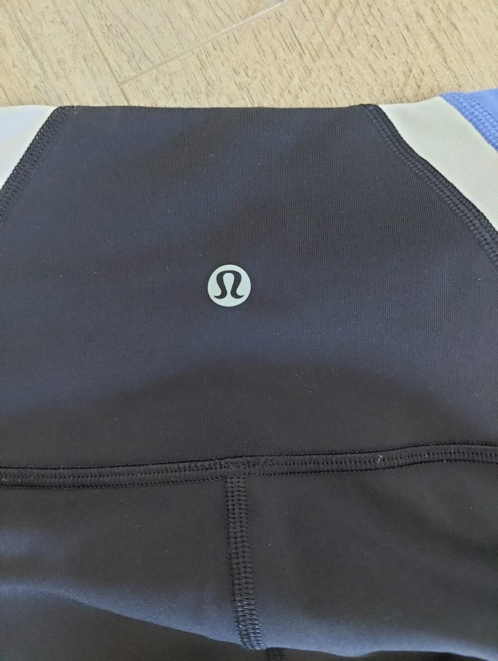 Lululemon Kick Serve Sweat Colorblock Side-Stripe Leggings Black Blue Size 4